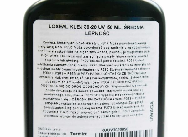 Lim Loxeal UV 30-20 MIDDELVISKOSITET, 50 ml - Bilde 3