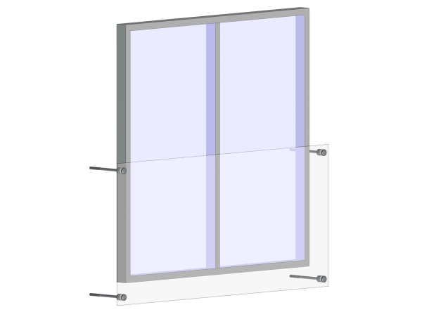 Glassholder Portfenetr Ø 30mm med stang 16x320mm, AISI 304, SATIN - Bilde 2