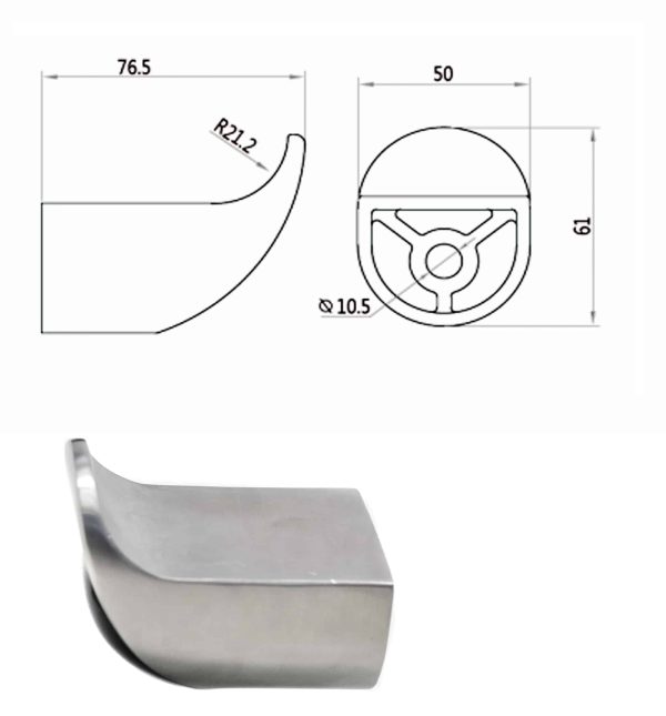Fransk balkong med Ø 42,4mm, AISI 304, SATIN - Bilde 12