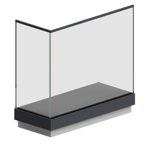 Stolpefritt glassrekkverk, sidemontert