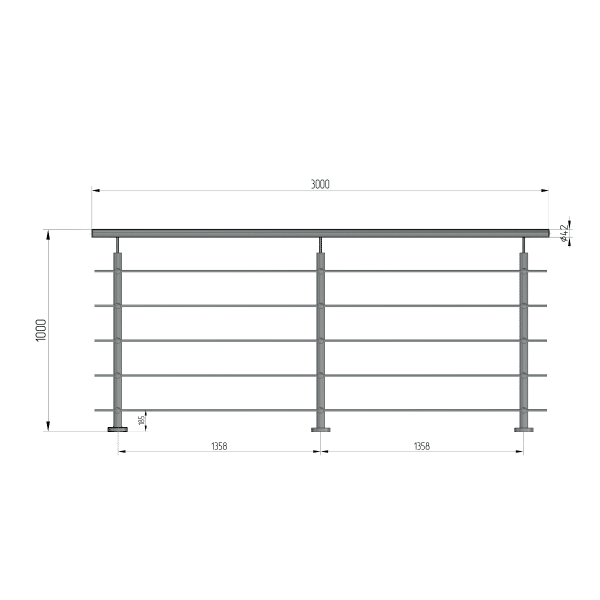 TOPPMONTERT REKKVERK MED SPILER - 3 METER - Bilde 2